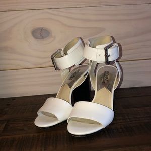 white michael michael kors heels worn maybe twice